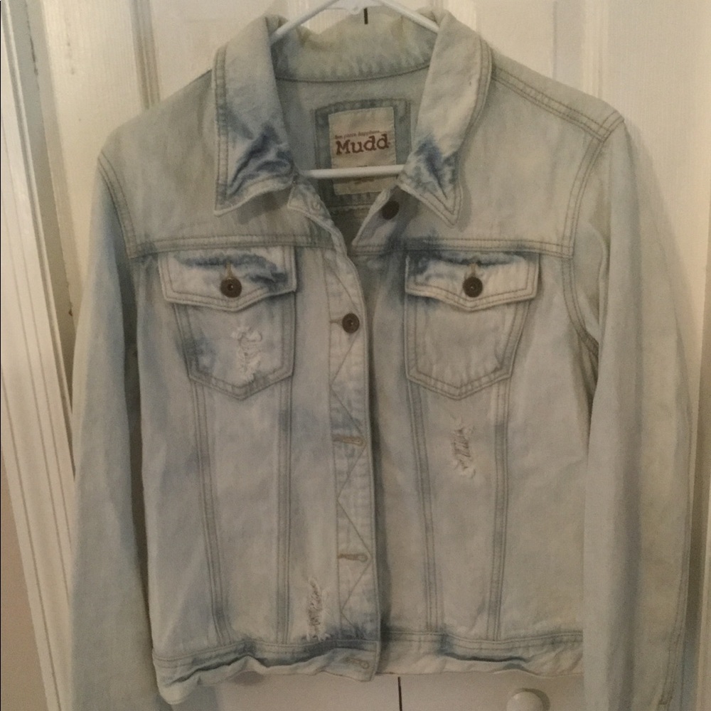 Mudd Light Blue Denim Jacket, Distressed Look